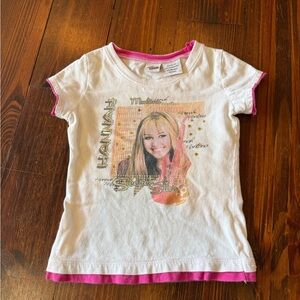 Kids Y2K White & Pink Hannah Montana Graphic Tee